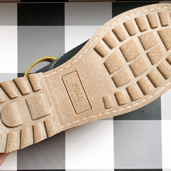 Men's Polo Ralph Lauren Black Leather Boots with Flannel Lining - Picture 5 of 5